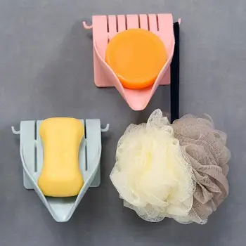

Self Adhesive Soap Holder ABS Practical Hygienic Storage Quick Drain Bathroom Wall Mount Stable No Drilling Space Saving
