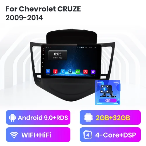 Junsun V1 2G+ 32G Android 9,0 для Chevrolet CRUZE 2009-2011 2012- Автомобильный Радио Мультимедиа Видео плеер навигация gps 2 din dvd - Цвет: WIFI 2-32GB