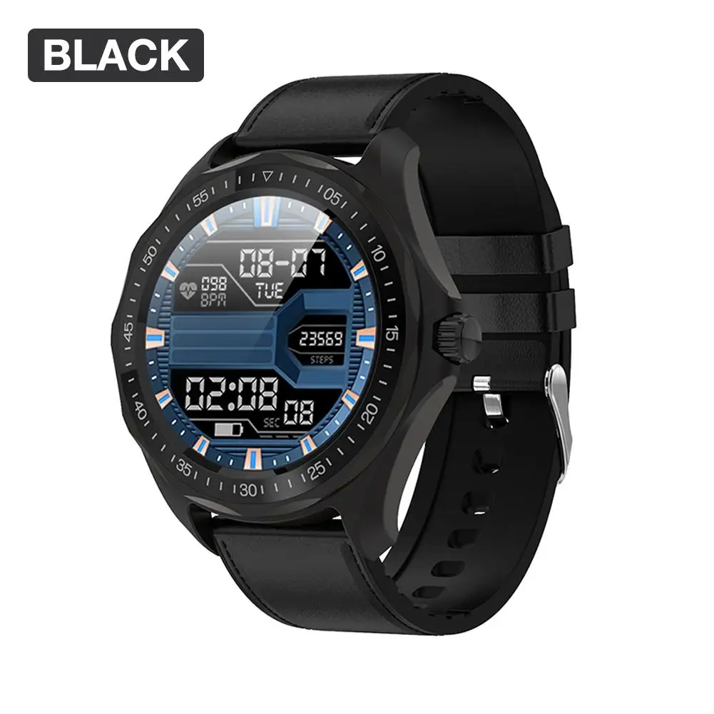 Black Для SENBONO S09 Смарт-часы мужские Круглый сенсорный экран IP68 Водонепроницаемый напоминание о звонках Смарт-часы Пульс кровяное давление - Цвет: Black