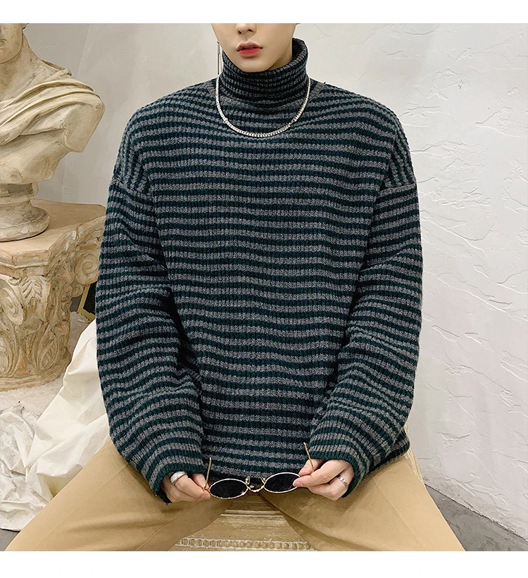 Winter Men's Oversize Coats In Warm Cashmere Pullover Casual Sweater Brand Long Sleeve Loose Knitting Woolen Sweaters M-2XL
