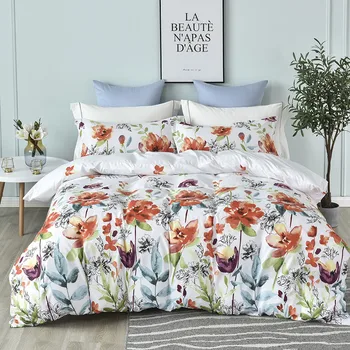 

Rural Small Floral Series Bedding Scattered Printed Bedding US Size Three-piece Set