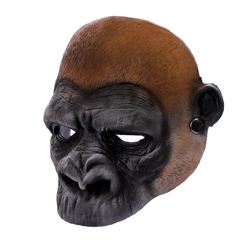 GNHYLL Хэллоуин Карнавал тушь для вечеринок 3D Simian голова животного лицо Косплей Реалистичная обезьяна черная Baboon маска орангутанга