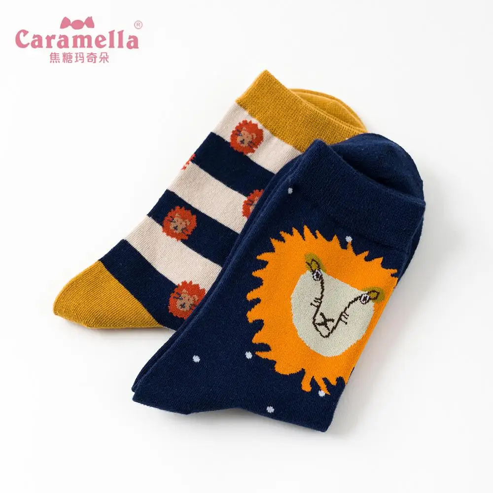 Eur36-42, Caramella, женские носки для хлопка, Осень-зима, милые Мультяшные животные, забавные носки, женские модные носки, Прямая