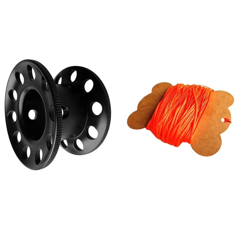 Black Fluo Orange Подводное плавание Finger Spool+ высокая видимость плоская линия - Цвет: Black Fluo Orange