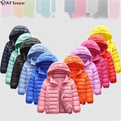 90% pato branco inverno das crianças leve casual para baixo jaqueta menino menina casaco de inverno roupas do bebê crianças snowsuits inverno