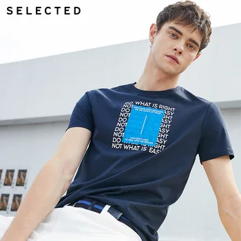 

SELECTED Men's Contrasting Letters Round Neckline Short-sleeved T-shirt|419201678