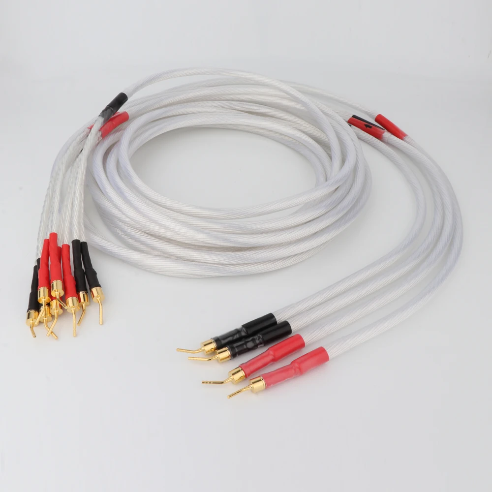 HIFI Audio 7N OCC versilbertes HiFi-Lautsprecherkabel mit Bananen-zu-Bananenstecker-Lautsprecherkabel für Audiophile und HiFi-Systeme – Detail 6