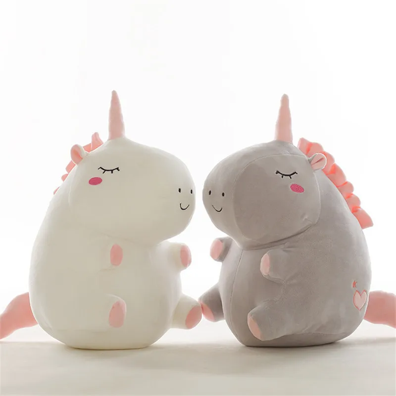 New Cute Fat Unicorn Plush Dolls Lovely Cartoon Round  Rainbow Horse Unicorn Peluche Toys Pillow Cushion Kids Friends Lovers Gift (4)