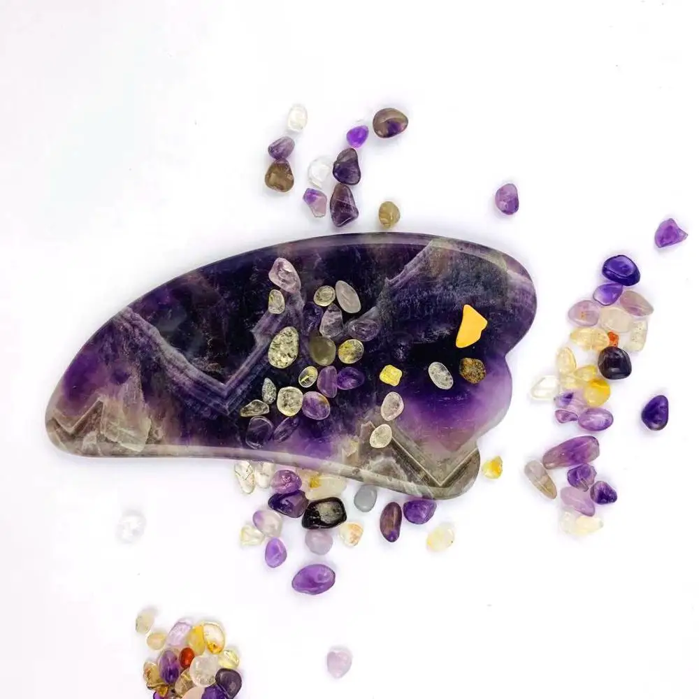 Natural Purple Crystal Scraping Board Full Body Facial Eye Scraping Acupoint Lifting Face Massage Thin Face 2