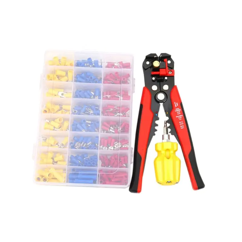 Обжимной инструмент для кабелей, резак для зачистки проводов, обжимные плоскогубцы, отвертка, 400 шт., клеммы N84C