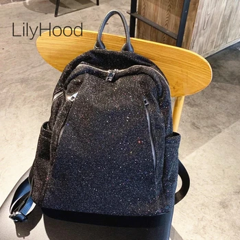 

Female High Quality Sparkle Shiny Backpack Big Capacity Casual Daily Diaper Mummy Bagpack for Women Teenager School Book Bag
