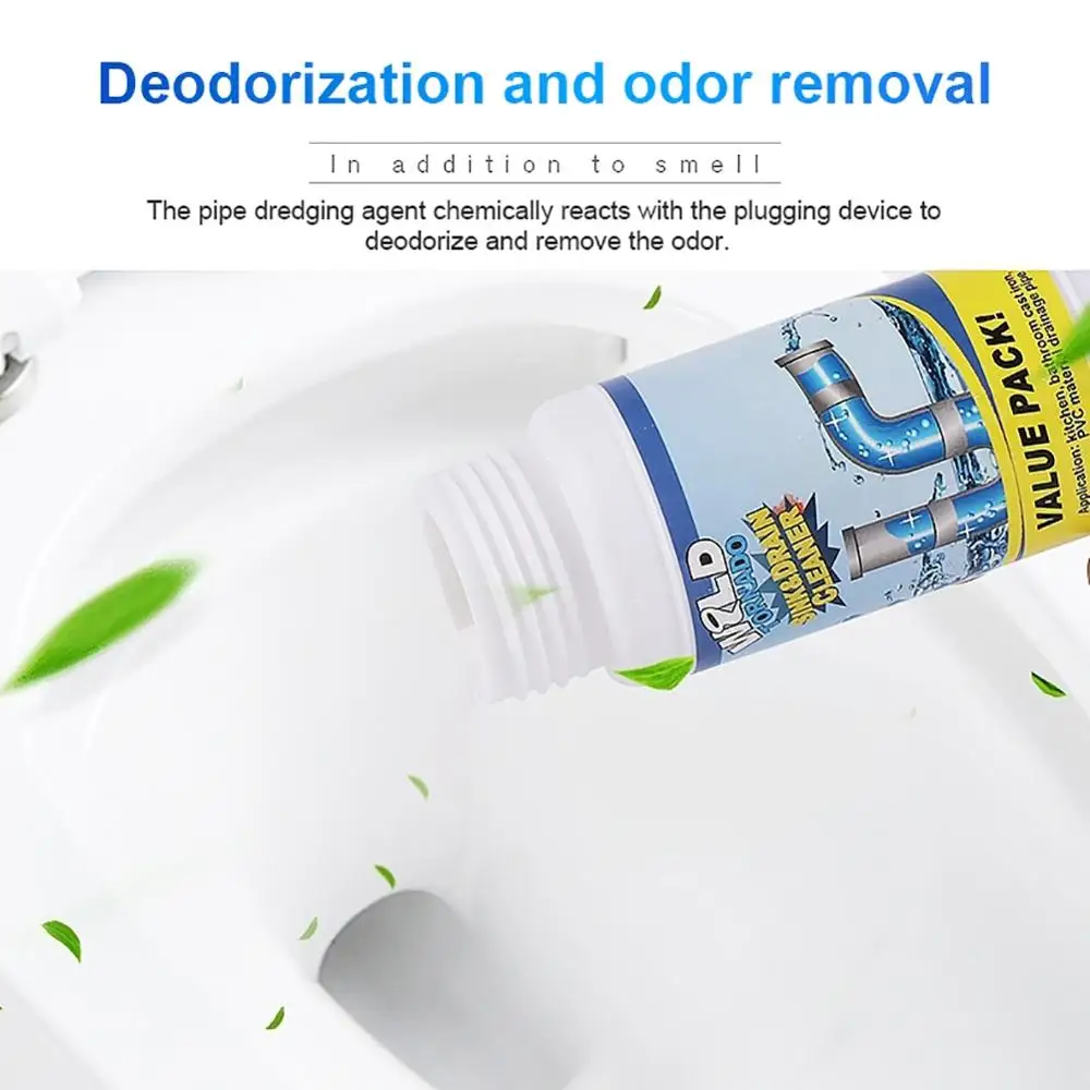 Powder unclogging agent for sewer pipes. Clean the smell. Effective dredge