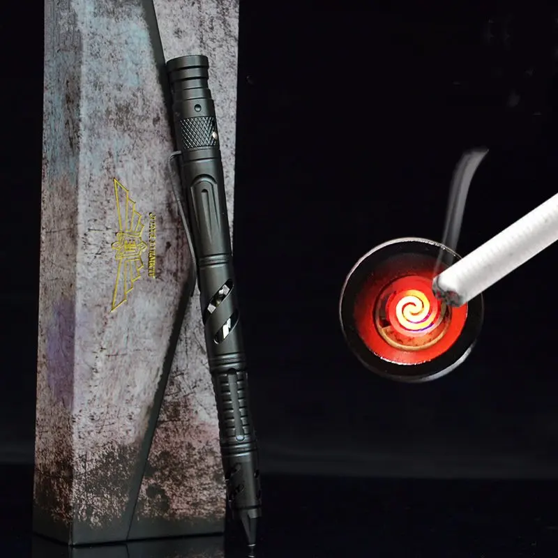 

Self Defense Pen Versatile 3.7V Outdoor Portable Tungsten Steel Head Rechargeable Cigarette Lighter Broken Windows Tactical Pen