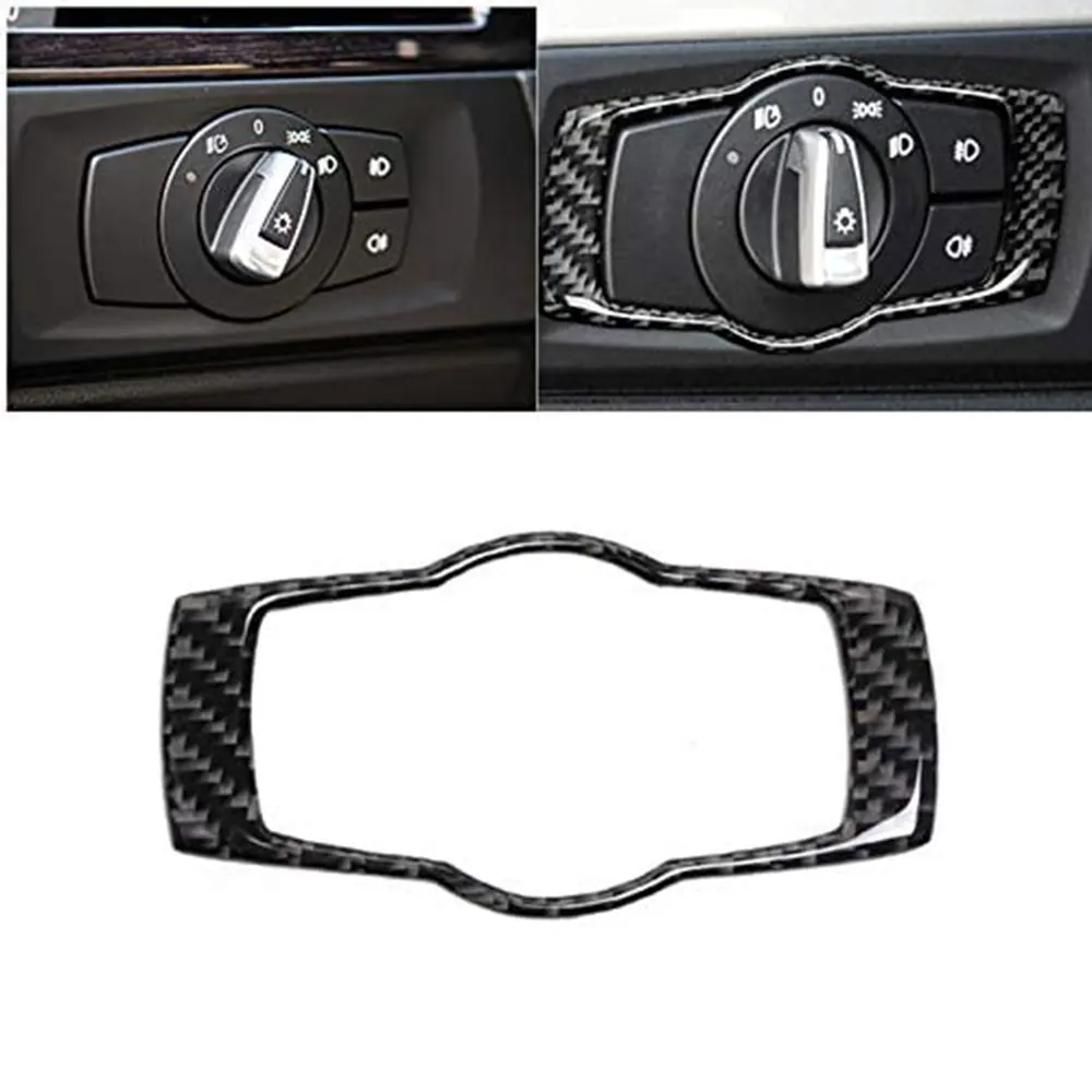 

For BMW E90 E92 E93 2008-2012 325i 328i 335i 3 series carbon fiber interior headlight switch button cover trim