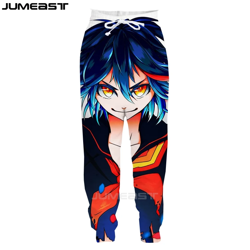 Бренд Jumeast мужские/женские повседневные длинные штаны с 3D принтом аниме Kill La Kill, спортивный пуловер, длинные спортивные штаны