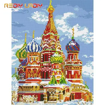 

High Quality Diamond Painting Kremlin Palace Full Round Diamond Embroidery Beaded Cross Stitch Pixel Mosaic Pattern Home Decor