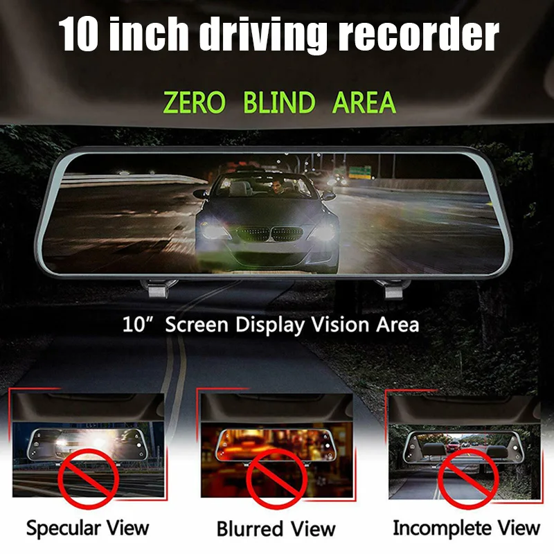 

10Inch HD LCD Dual Lens Car DVR 1080P Video Camera Recorder Night Vision Dash Cam Car Styling
