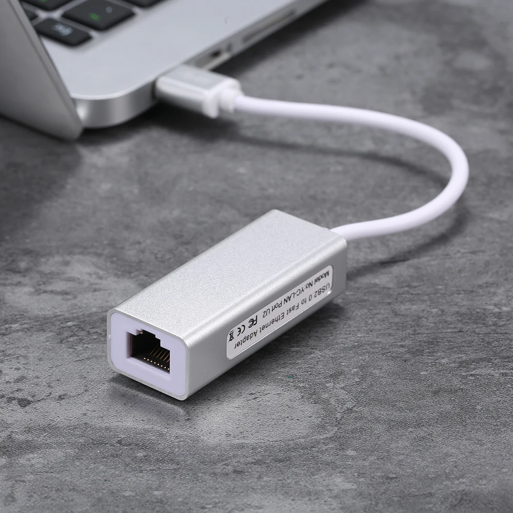 Сетевой адаптер USB2.0 внешняя сетевая карта до 10/100/1000 Мбит/с RJ45 Ethernet адаптер совместим с ноутбуком и настольным компьютером