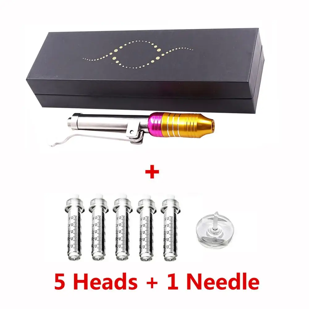 pen 5head 1needle Ингалятор высокого давления гиалуроновая ручка пистолет-микроиглы без иглы гиалурон инъекции пистолет с 0,3 мл ампул шприц - Номер модели: pen 5head 1needle