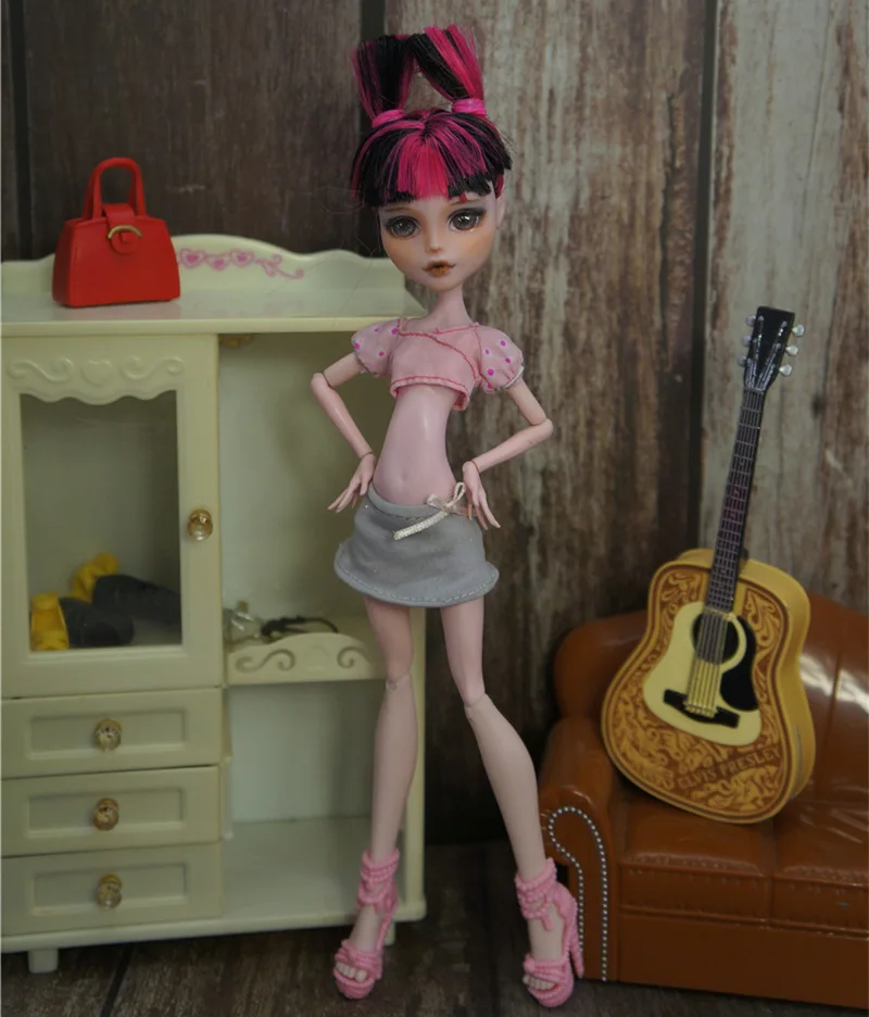 Модная детская кукла bjd, аксессуары, игрушки, подарок для девочек, Одежда для куклы, праздничное платье, повседневный костюм, для кукол Monster High, 1/6 113 - Цвет: only doll clothes B