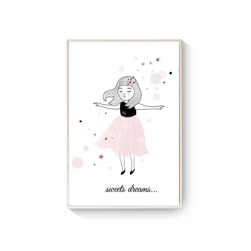 Nursery-Cartoon-Posters-Litter-Pink-Girl-Swing-Balloon-Canvas-Painting-For-Kid-s-Room-Wall-Decor (7)