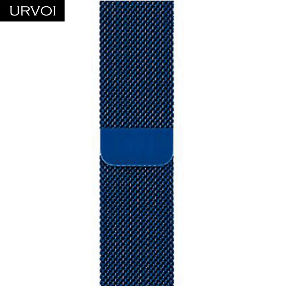 Blue URVOI ремешок для Apple Watch Series 5 4 3 2 1 Миланская петля ремешок для iwatch 40 44 мм нержавеющая сталь магнитная пряжка с адаптером - Цвет ремешка: Blue
