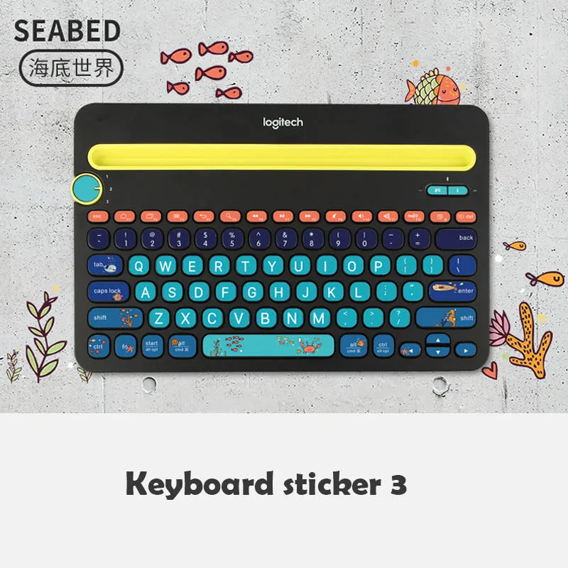 Keyboard sticker3 Беспроводная bluetooth-клавиатура xiaomi mijia logitech K480 совместима с несколькими системами, переключаемыми 3 устройствами - Цвет: Keyboard sticker3