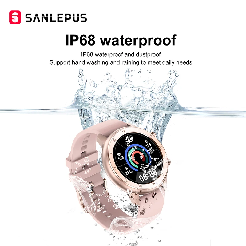 Умные часы SANLEPUS глобальная версия IP67, водонепроницаемые Смарт-часы, новинка 2020, мужской и женский фитнес-браслет, ремешок для Android, Apple, Xiaomi-5