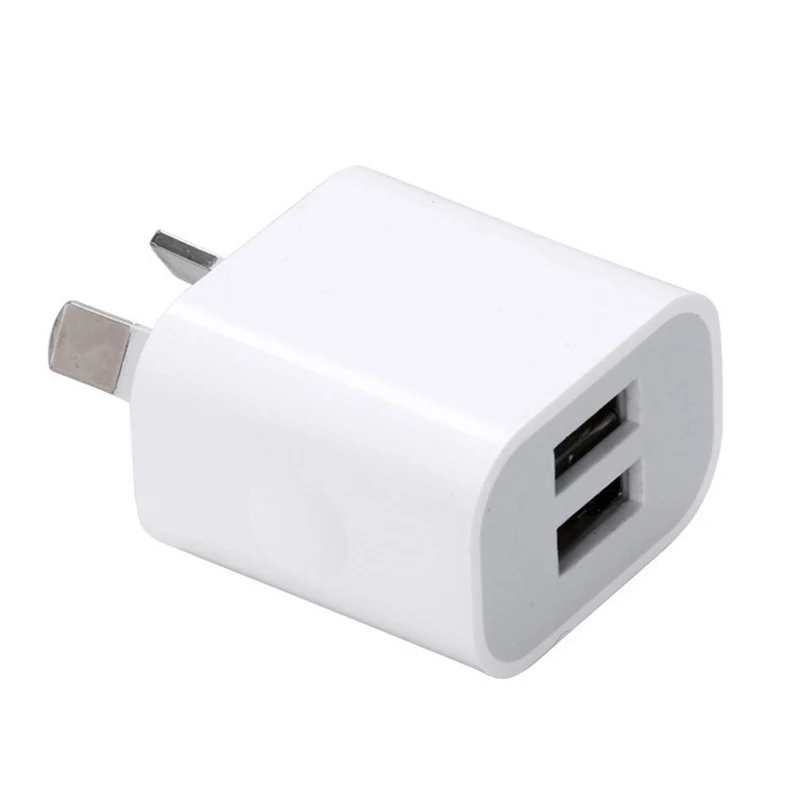 Для iPhone samsung смартфон 2 USB ЕС Великобритания США штекер двойной USB адаптер питания 5 В 2A Австралия Новая Зеландия AU вилка настенное зарядное устройство