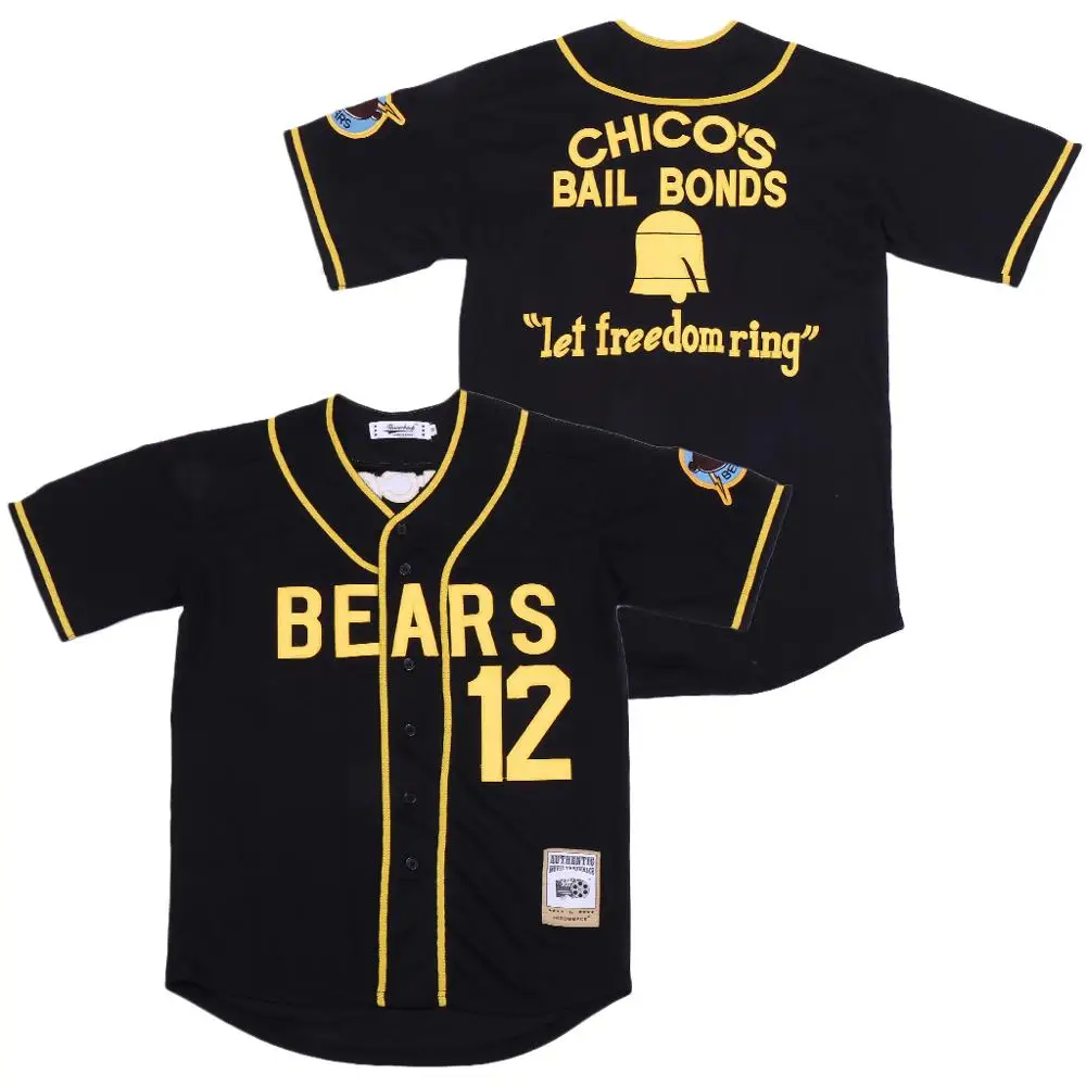 Бейсбольная майка с надписью "Bad News Bears", 12 цветов, черная стежка, высокое качество,, размер S-XXXL - Цвет: Черный