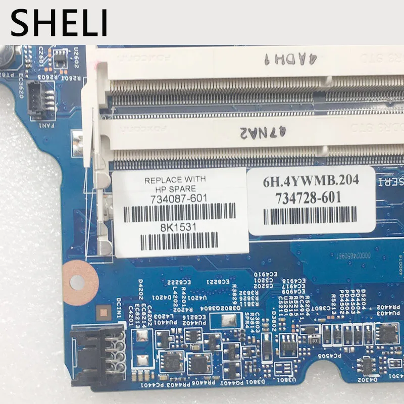 Материнская плата SHELI для ноутбука HP Probook 450 G1 48.4YW05.011 734087 601 абсолютно
