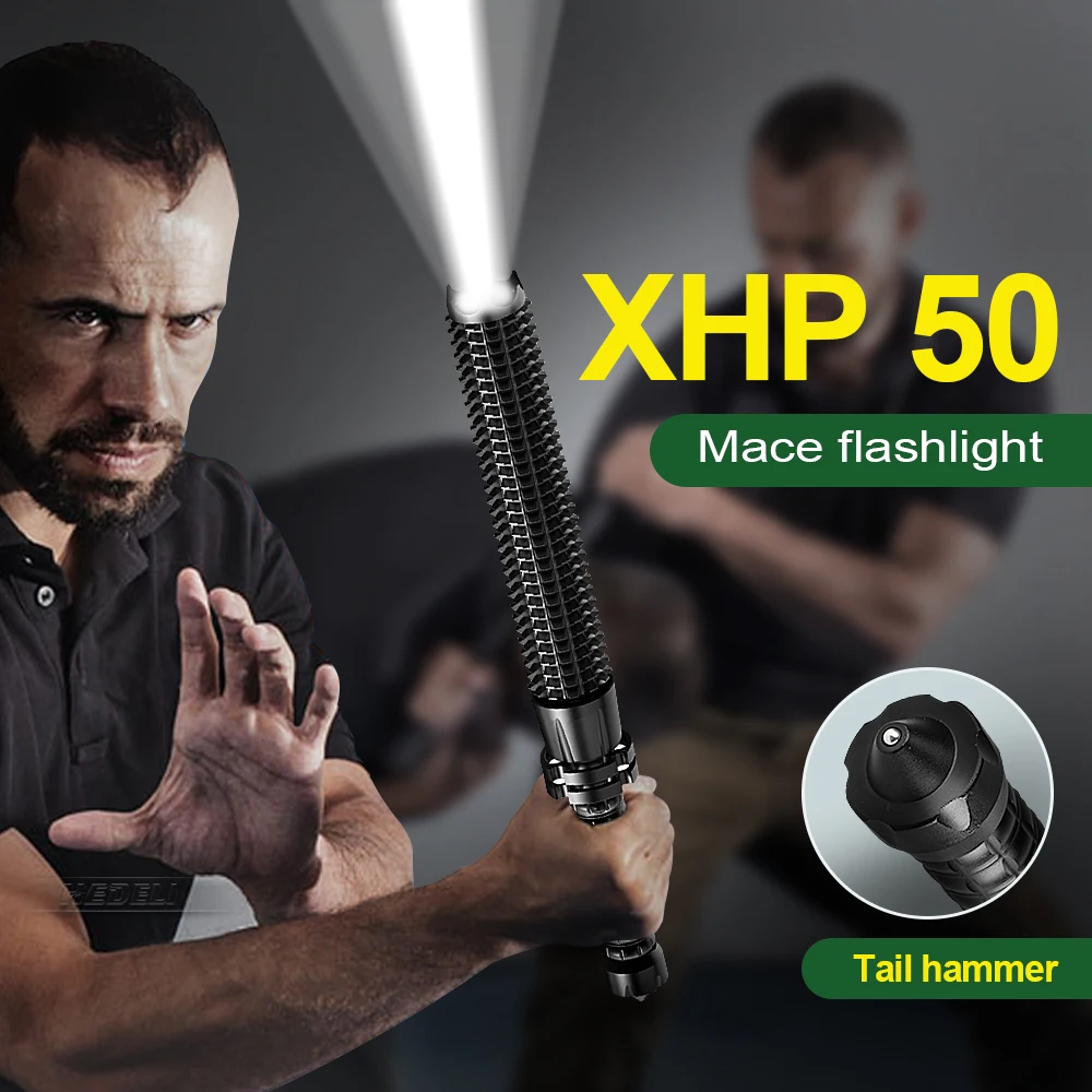Самооборона мощные светодиодные фонари бейсбол XHP50 водонепроницаемый фонарь