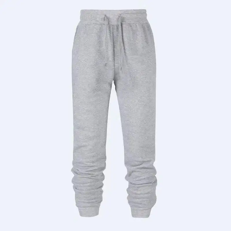 2 Light gray Новинка, зимние мужские повседневные спортивные штаны, одноцветные уличные брюки, мужские джоггеры, большие размеры, брендовые высококачественные мужские штаны - Цвет: 2 Light gray