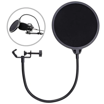 

100mm diameter Double Layer Studio Microphone Wind Screen Mask Mic Filter Shield for Speaking Studio Singing Recording