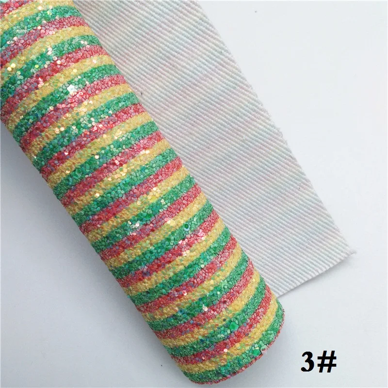 3 Glitterwishcome 21X29 см A4 Размер полоски блеск с принтом ткань, плотная блестящая кожа, кожаная ткань винил для бантов, GM595A - Цвет: 3
