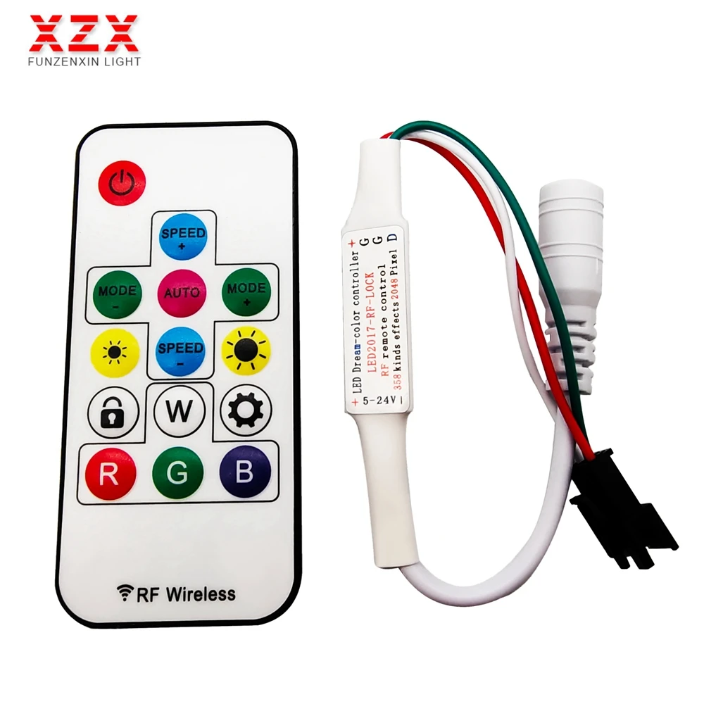 Светодиодный светильник WS2812B WS2811 SK6812 RGB Led контроллер 14 клавиш RF беспроводной