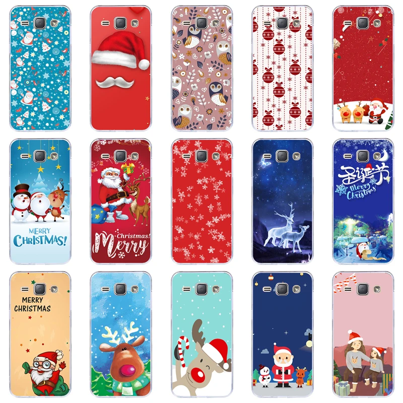 EVTDASDL Merry Christmas Case For Samsung Galaxy J1 J2 J3 J5 J7 J8 2016 2017 TPU Cover A3 A5 A7 A8 Plus 2018 Printed |