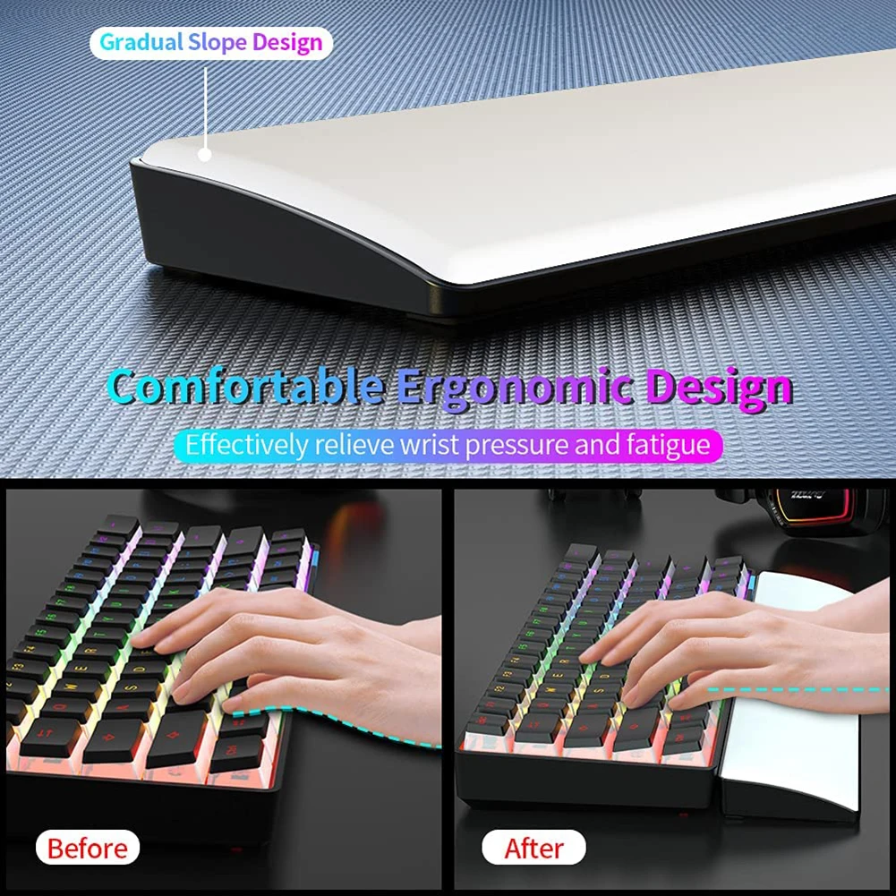 Almohadilla Ergonómica De Espuma Viscoelástica Para Ordenador Portátil,  Almohadilla Suave Antideslizante Para Teclado De Oficina, Reposamuñecas,  104/87/61 Teclas - Alfombrillas De Ratón - AliExpress