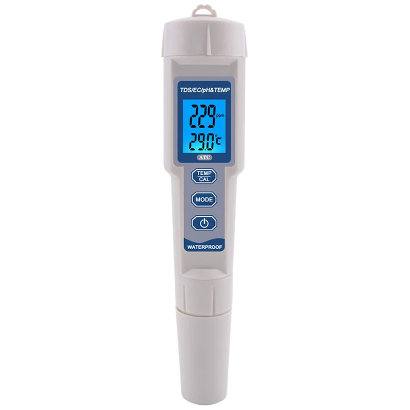 SHGO HOT-4 в 1 TDS ph-метр PH/TDS/EC/измеритель температуры Цифровой Измеритель Качества Воды Тестер для бассейнов, питьевой воды, Водолей