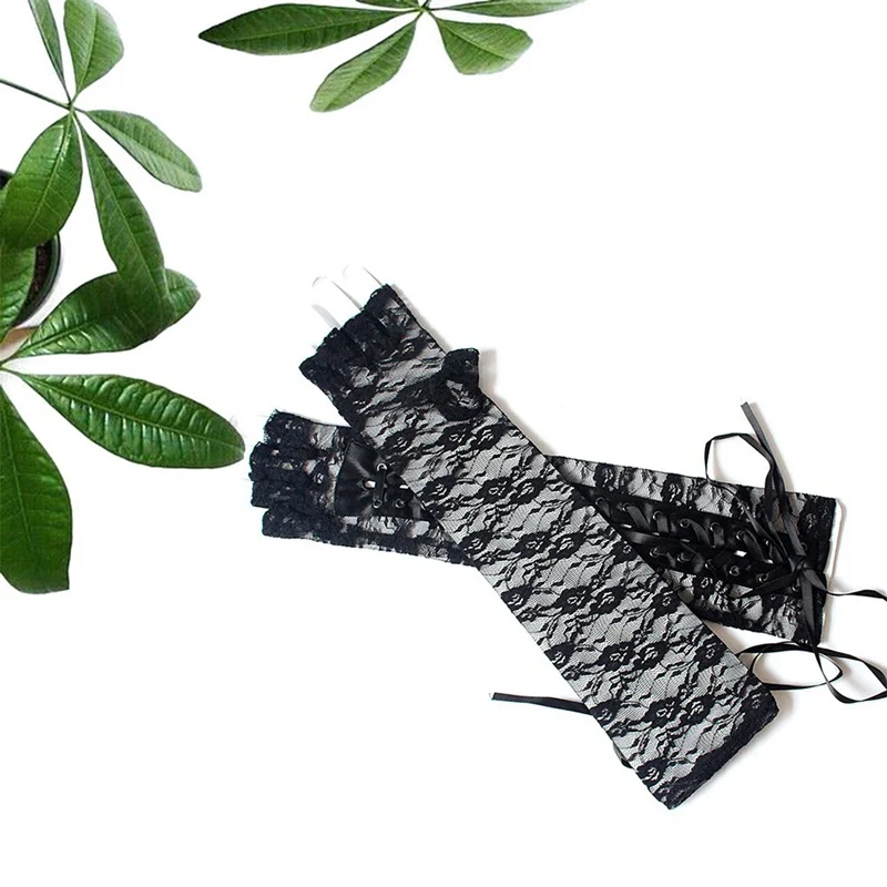 Sexy lace Long Fishnet Black Gloves Section Hip-hop Delight Temptation Nightclub Punk Sexy Gloves