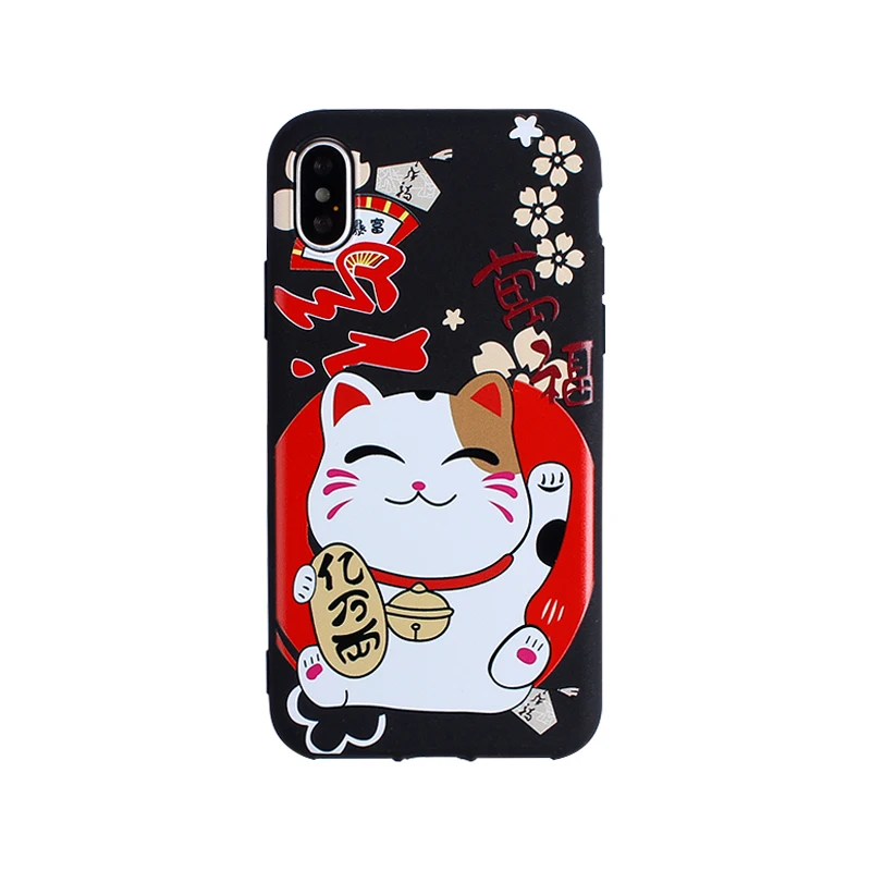 Чехол для iPhone 11 Pro Max Cute Fortune Cat, чехол на заднюю панель для iPhone X XS Max XR 6 7 8plus Maneki Neko Shell+ ремни