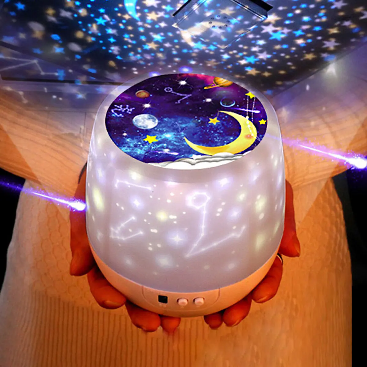 

Rotation LED Night Light Ceiling Projector Kids Star Sky Moon Baby Bedroom Atmosphere Making