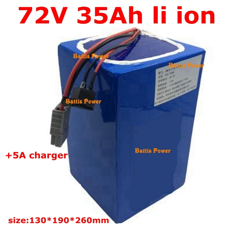 72v 35Ah литий-ионный аккумулятор BMS 20S для велосипеда 3000w 5000w автотранспортных средств трехколесный Go Cart+ 5A зарядное устройство