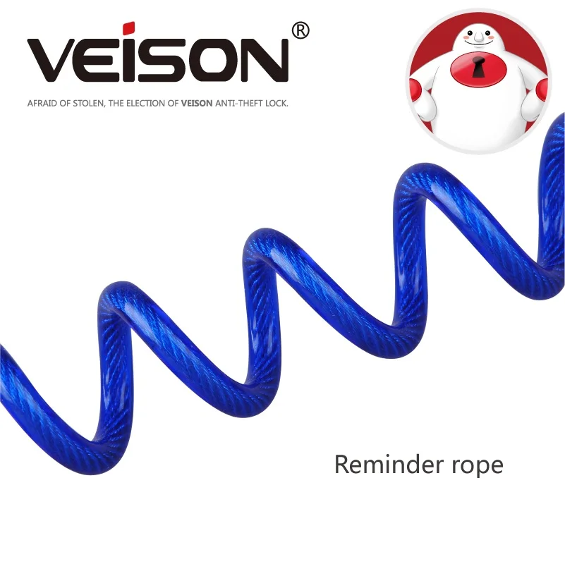 VEISON, 150 см, мотоциклетная сигнализация, дисковый замок, безопасность, анти вор, мотоциклетный дисковый замок, напоминание, катушка, кабель, защита велосипеда