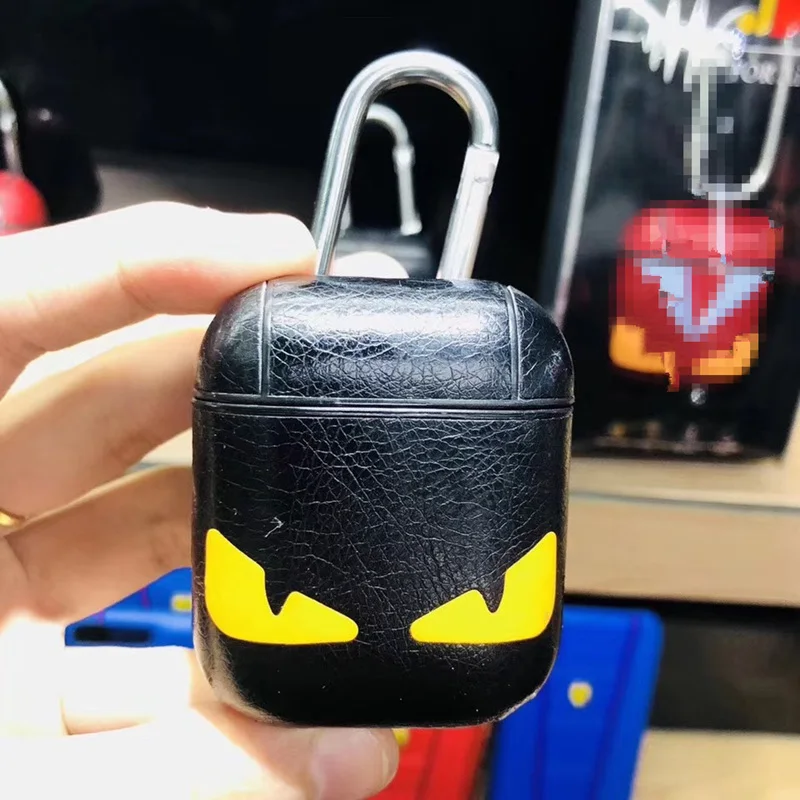 Роскошный брендовый кожаный чехол Devil Eyes для Airpods, защитная Беспроводная bluetooth-гарнитура, аксессуары, коробка для зарядки, сумка для наушников - Цвет: 5