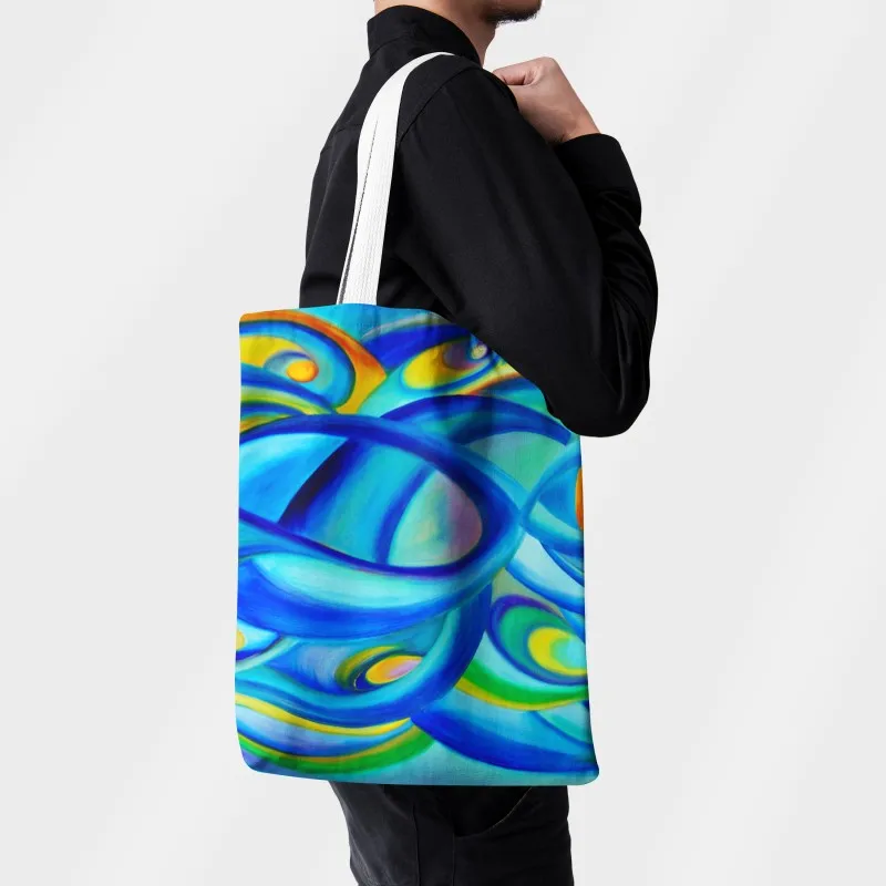 Little Prince Printed Shopping Bag For Unisex Fashion Casual Canvas Shoulder Bag Women Harajuku Simple Eco Reusable Handbags