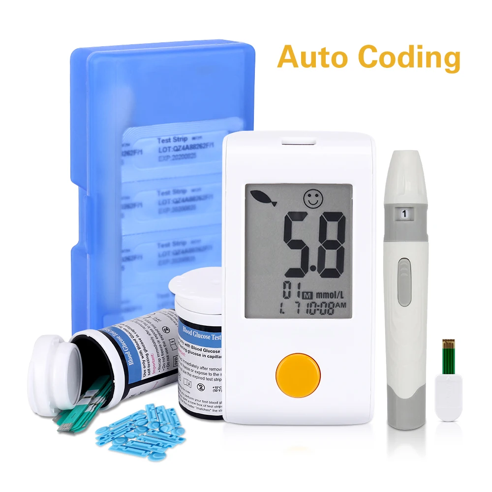 Тест измеритель уровня сахара в крови mmol/L с тест полосками и ланцетами