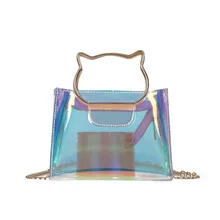 Сумка женская новая стильная лазерная мини INS the Cat ручная женская сумка с цепочкой сумка на плечо квадратная сумка на ремне