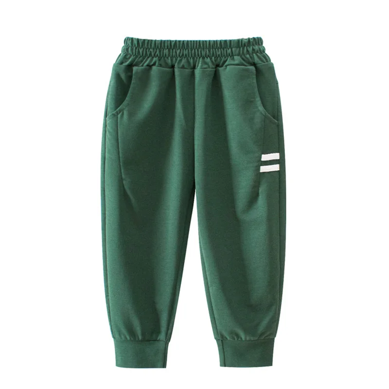 LS5957-green Новые стильные спортивные штаны длинные штаны-шаровары в полоску для мальчиков и девочек возрастом от 3 до 10 лет штаны для малышей спортивные штаны - Цвет: LS5957-green