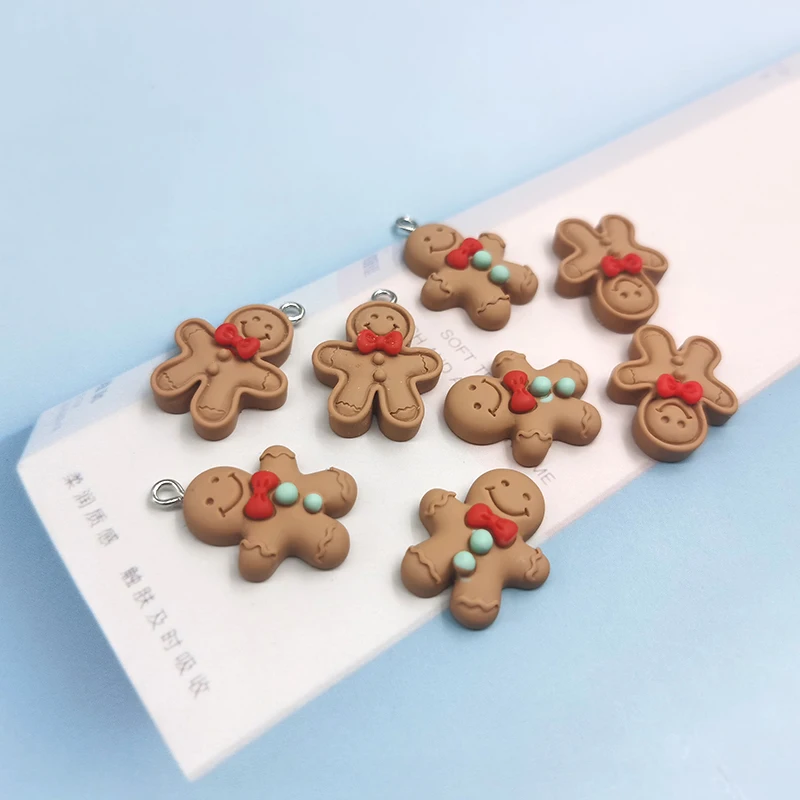 Jewelry Charms Resin Charms 10pcs Korea Cute Gingerbread Man Biscuit Pendant Charms Beverages Jewelry Findings DIY Funny Earrings Jewelry Making C352